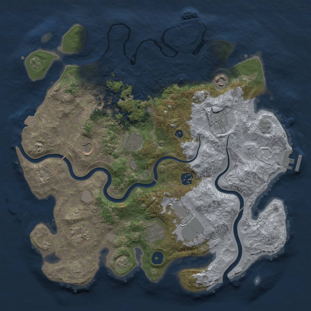 Rust Map: Procedural Map, Size: 3750, Seed: 2034151, 15 Monuments