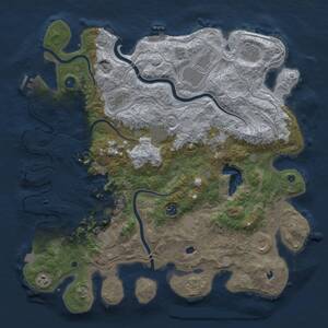 Thumbnail Rust Map: Procedural Map, Size: 4500, Seed: 543698757, 17 Monuments