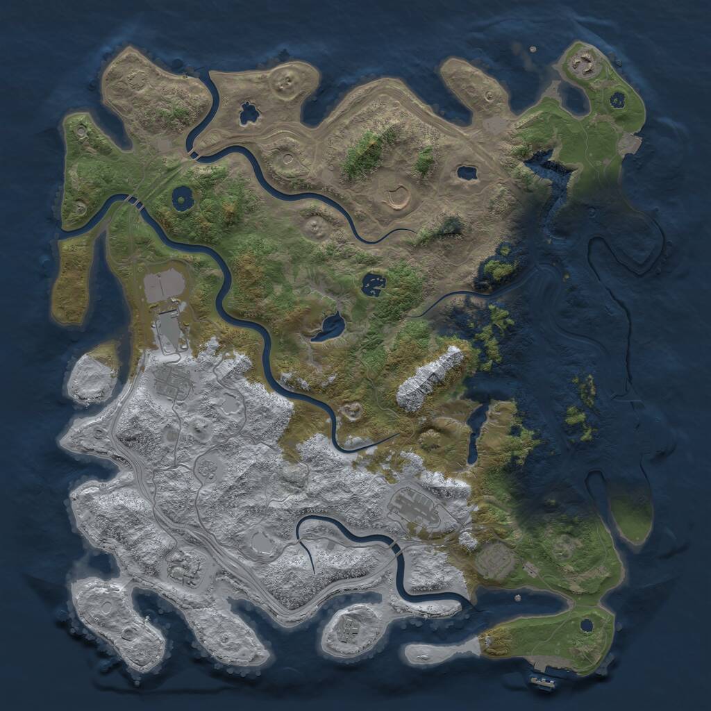 Rust Map: Procedural Map, Size: 4500, Seed: 553188250, 15 Monuments