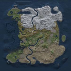 Thumbnail Rust Map: Procedural Map, Size: 3750, Seed: 345521199, 15 Monuments