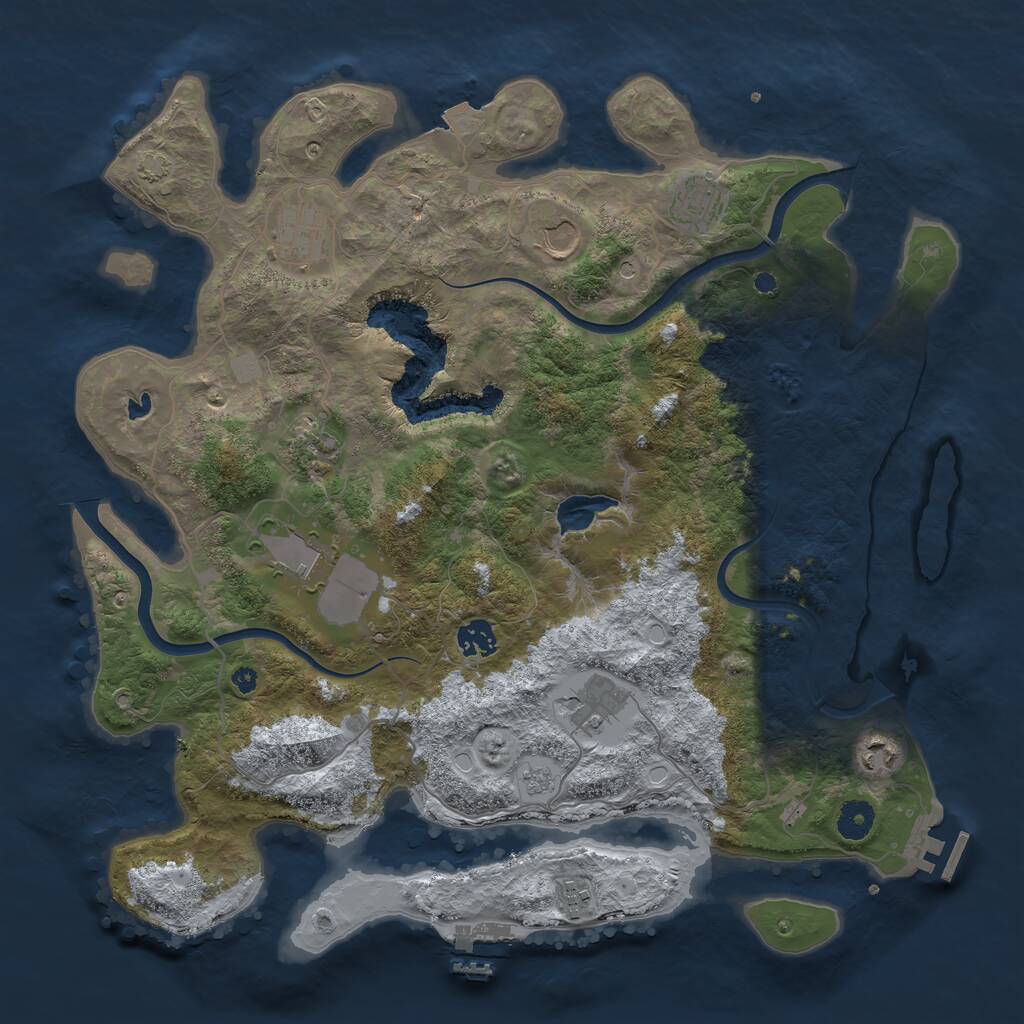 Rust Map: Procedural Map, Size: 4000, Seed: 798356, 15 Monuments