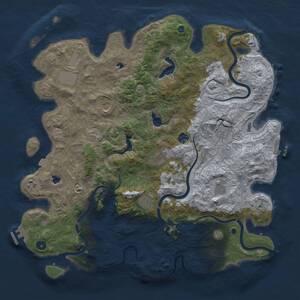 Thumbnail Rust Map: Procedural Map, Size: 4500, Seed: 15669236, 16 Monuments