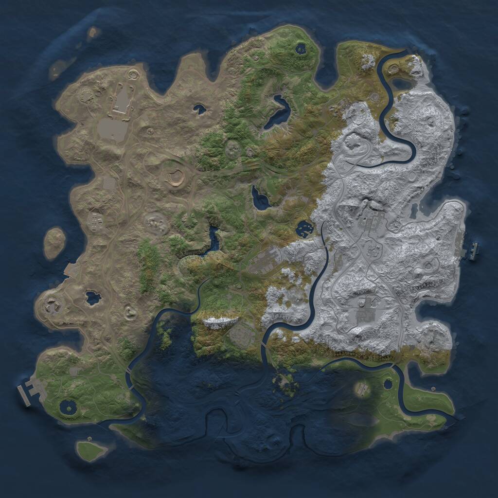Rust Map: Procedural Map, Size: 4500, Seed: 15669236, 16 Monuments