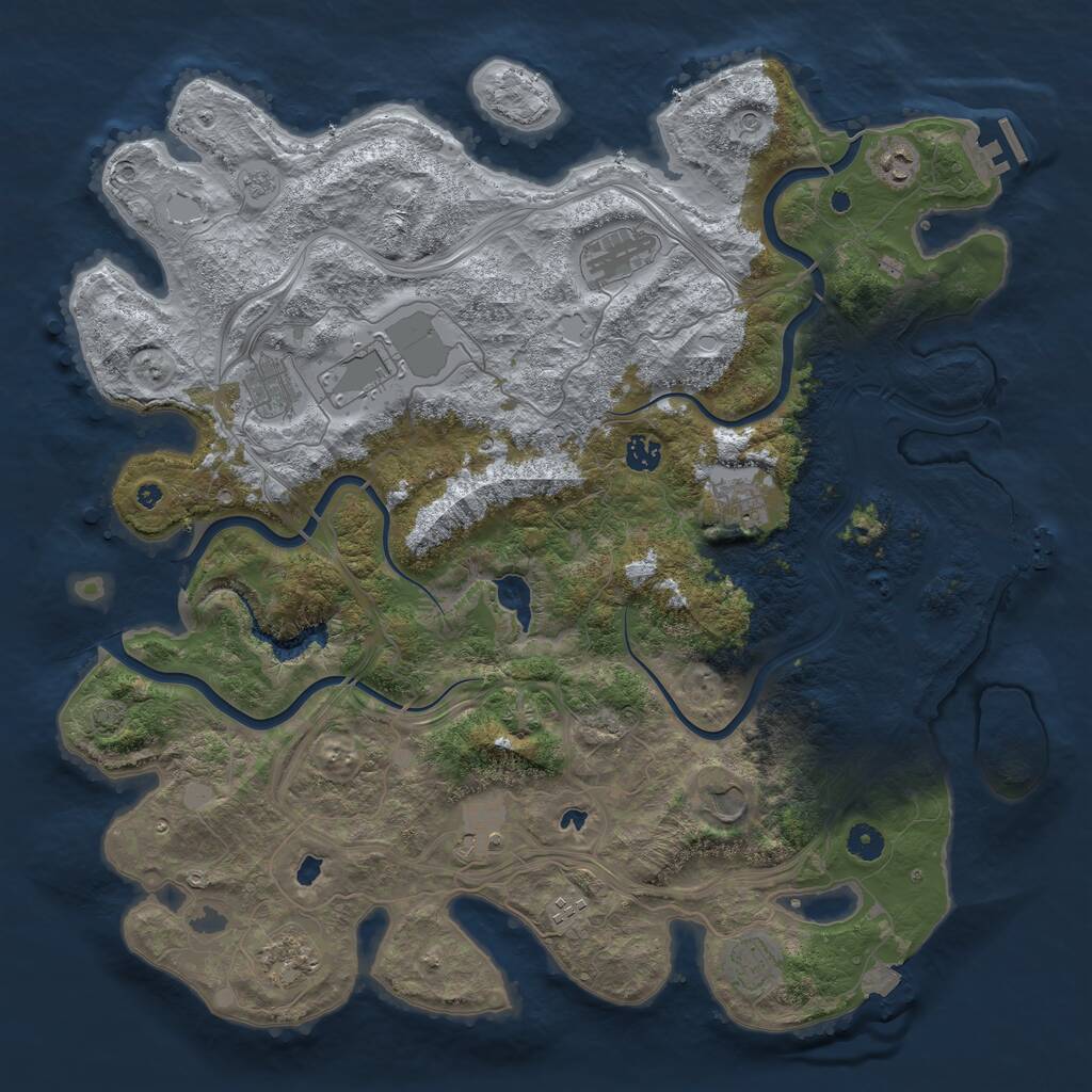 Rust Map: Procedural Map, Size: 4500, Seed: 269156755, 17 Monuments