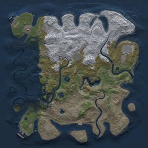 Thumbnail Rust Map: Procedural Map, Size: 4000, Seed: 21843226, 13 Monuments