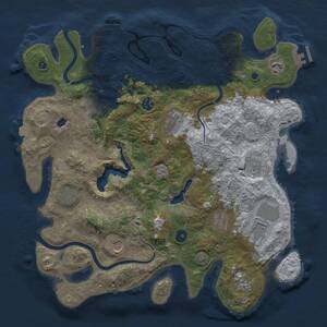 Thumbnail Rust Map: Procedural Map, Size: 4000, Seed: 1733402493, 17 Monuments