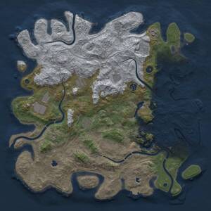 Thumbnail Rust Map: Procedural Map, Size: 4500, Seed: 69308476, 16 Monuments
