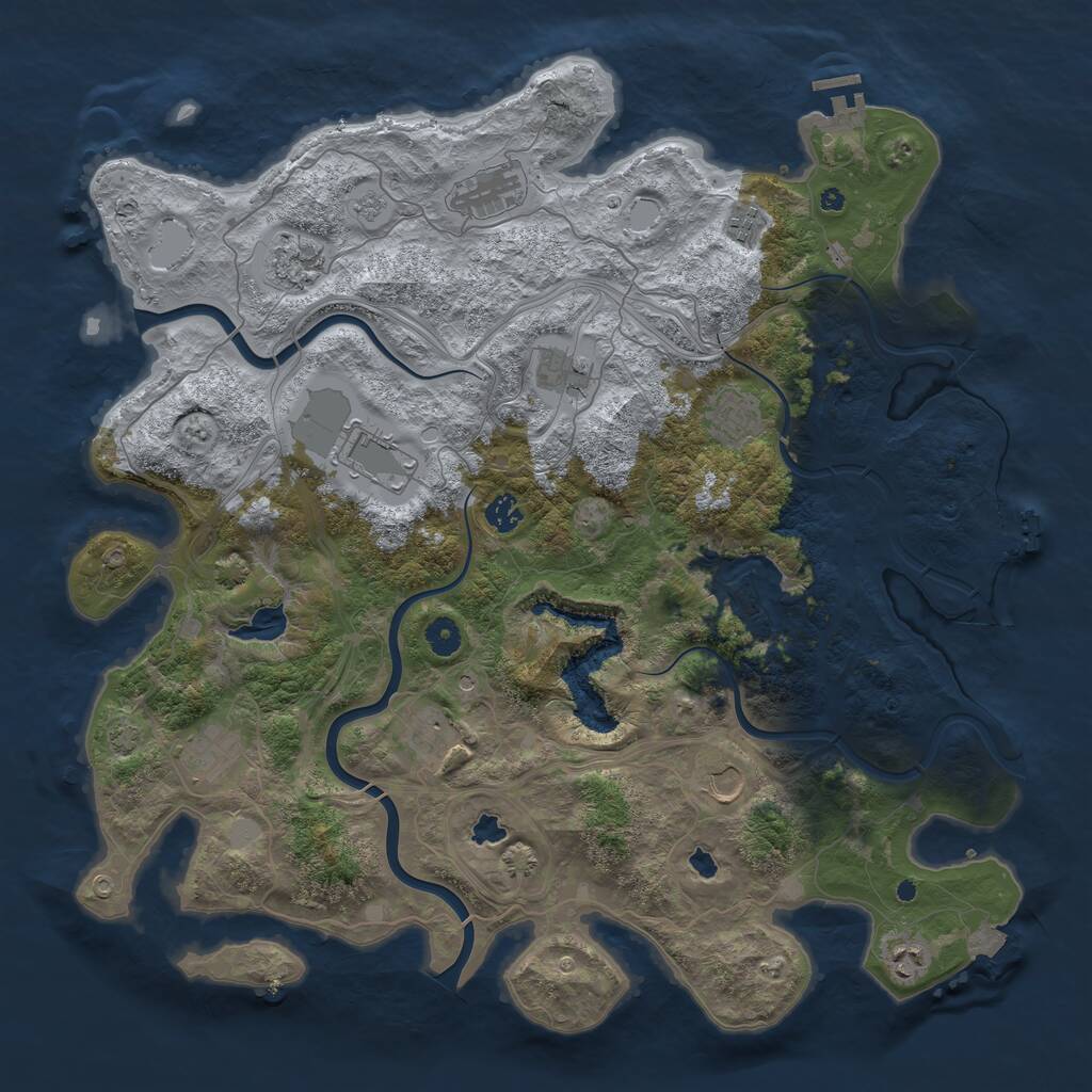 Rust Map: Procedural Map, Size: 4500, Seed: 1996175071, 17 Monuments