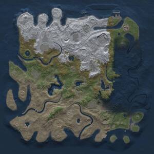 Thumbnail Rust Map: Procedural Map, Size: 4500, Seed: 1383386475, 17 Monuments