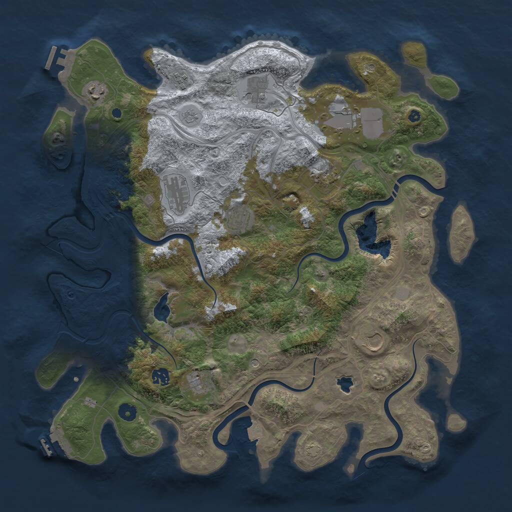 Rust Map: Procedural Map, Size: 4250, Seed: 1485683079, 16 Monuments