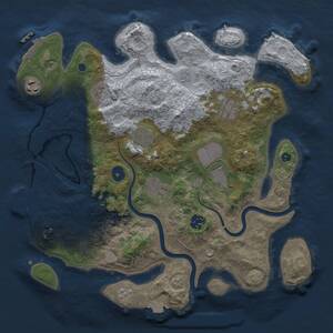 Thumbnail Rust Map: Procedural Map, Size: 3500, Seed: 317336750, 14 Monuments