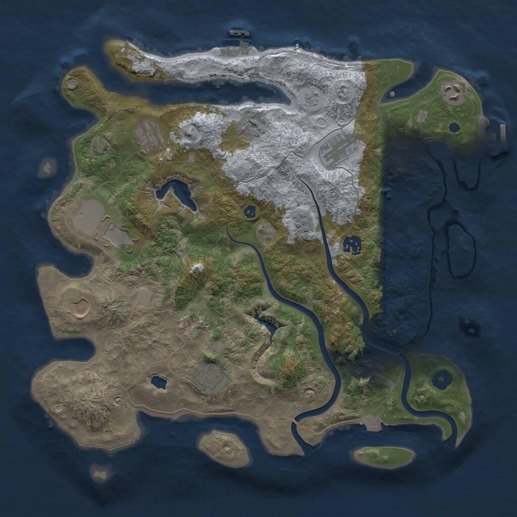Rust Map: Procedural Map, Size: 4000, Seed: 1287902457, 15 Monuments