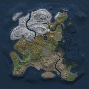 Thumbnail Rust Map: Procedural Map, Size: 3000, Seed: 1804044539, 10 Monuments