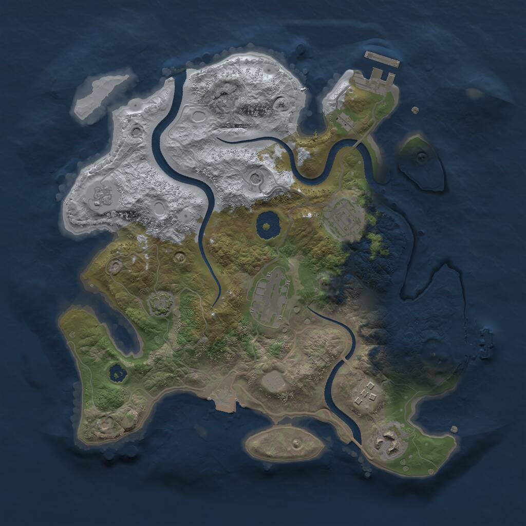 Rust Map: Procedural Map, Size: 3000, Seed: 1804044539, 10 Monuments