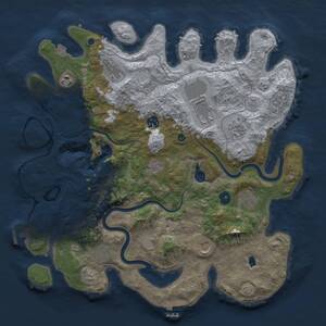 Thumbnail Rust Map: Procedural Map, Size: 4000, Seed: 648634787, 16 Monuments