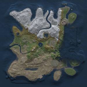 Thumbnail Rust Map: Procedural Map, Size: 3000, Seed: 1524234575, 12 Monuments