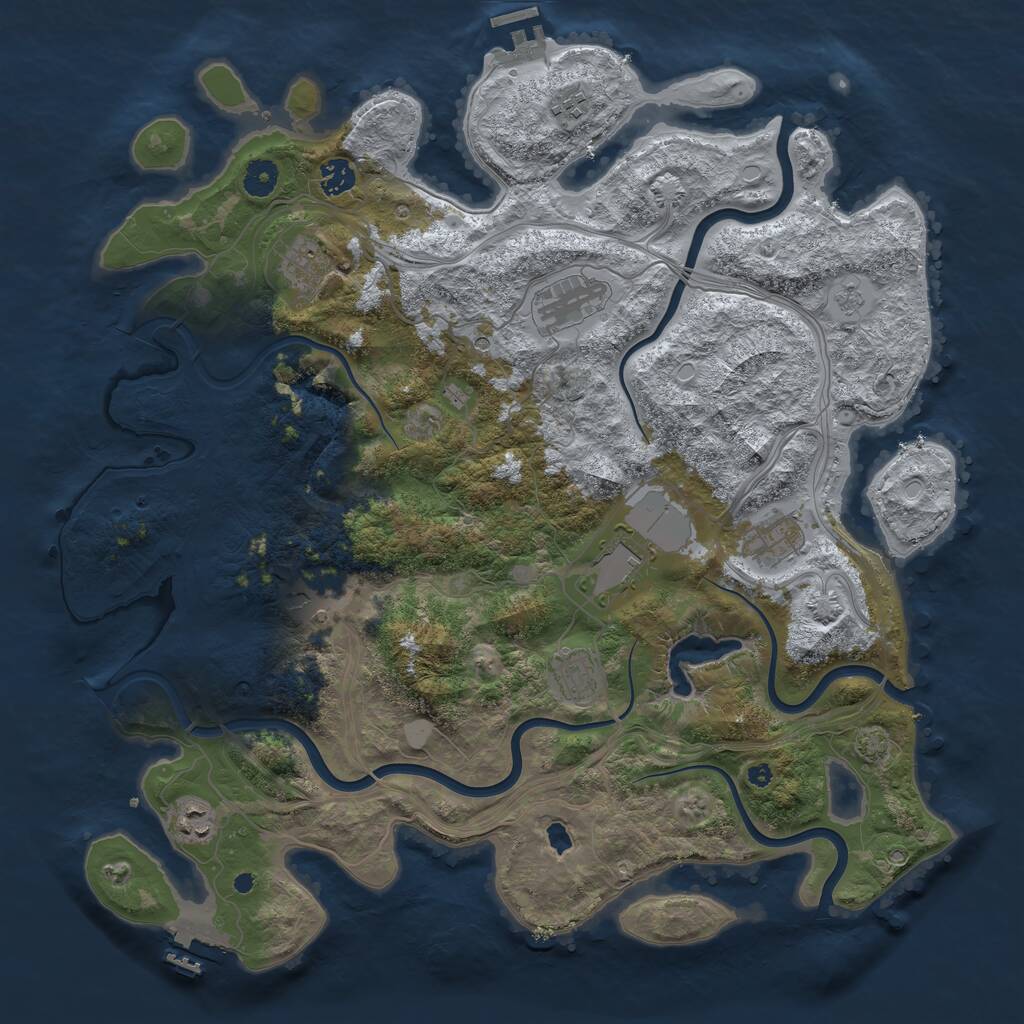 Rust Map: Procedural Map, Size: 4250, Seed: 681702608, 15 Monuments
