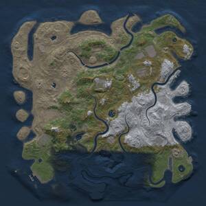 Thumbnail Rust Map: Procedural Map, Size: 4500, Seed: 742131010, 17 Monuments