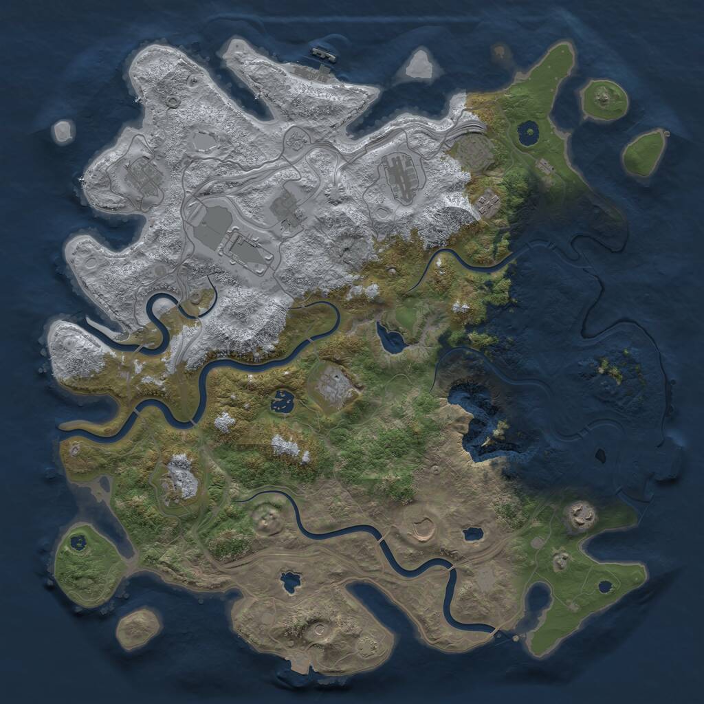 Rust Map: Procedural Map, Size: 4500, Seed: 289754324, 17 Monuments