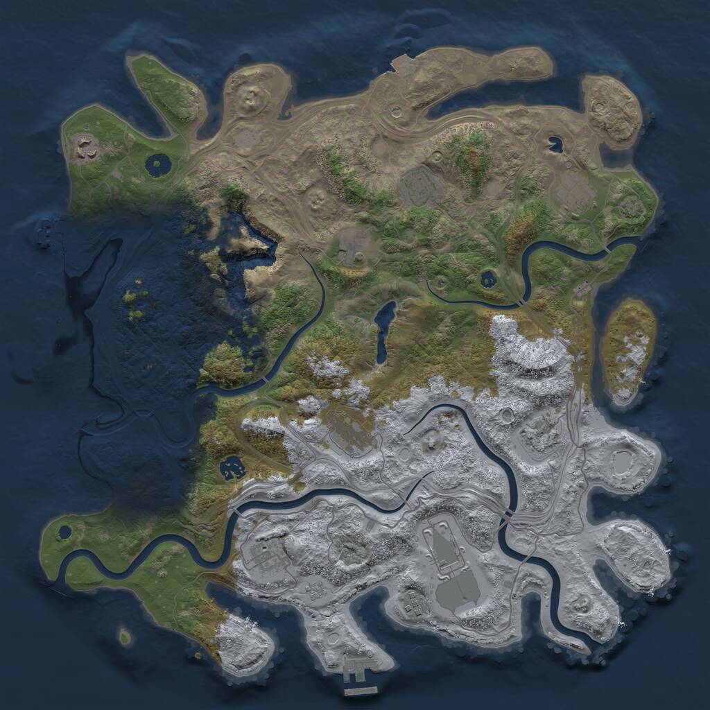 Rust Map: Procedural Map, Size: 4350, Seed: 4092025, 16 Monuments