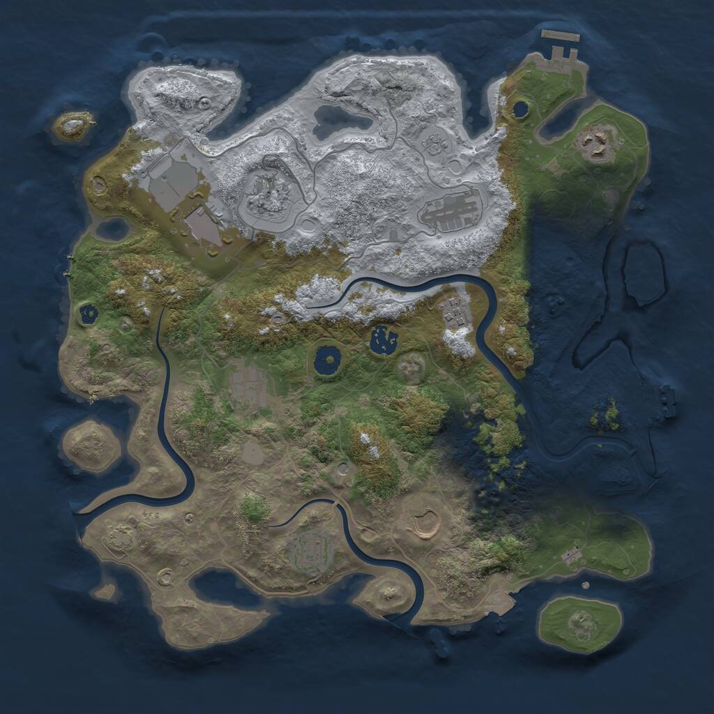 Rust Map: Procedural Map, Size: 3750, Seed: 425025251, 15 Monuments