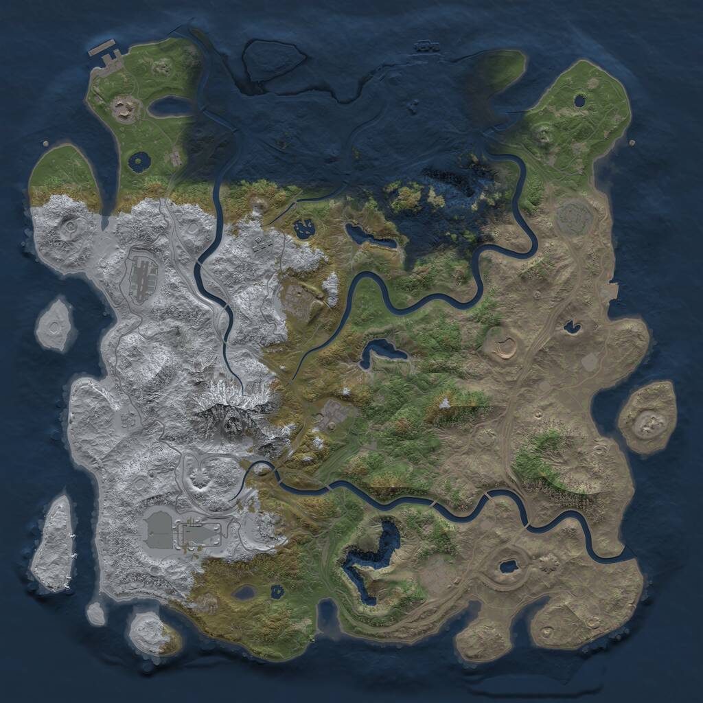 Rust Map: Procedural Map, Size: 5000, Seed: 49253212, 17 Monuments
