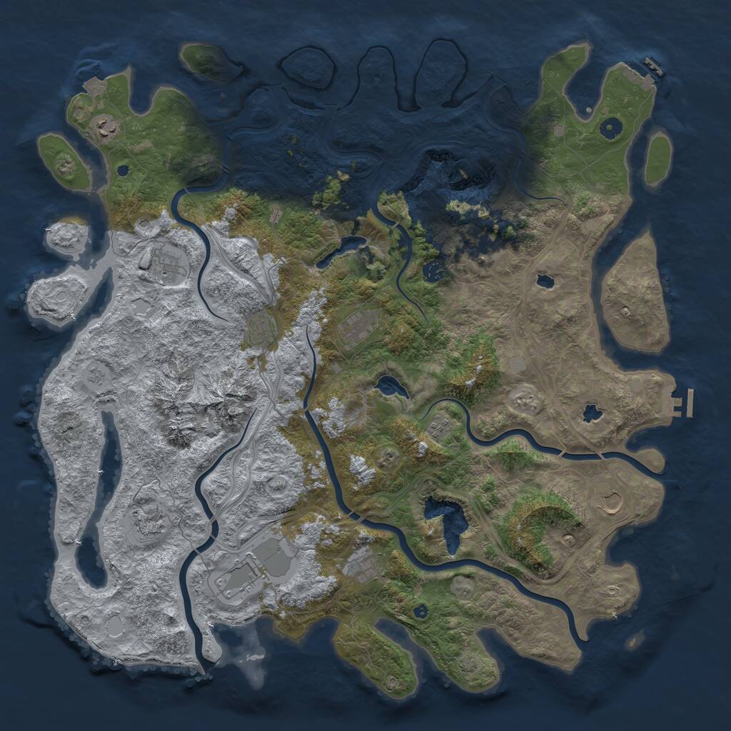 Rust Map: Procedural Map, Size: 5100, Seed: 1682224571, 17 Monuments