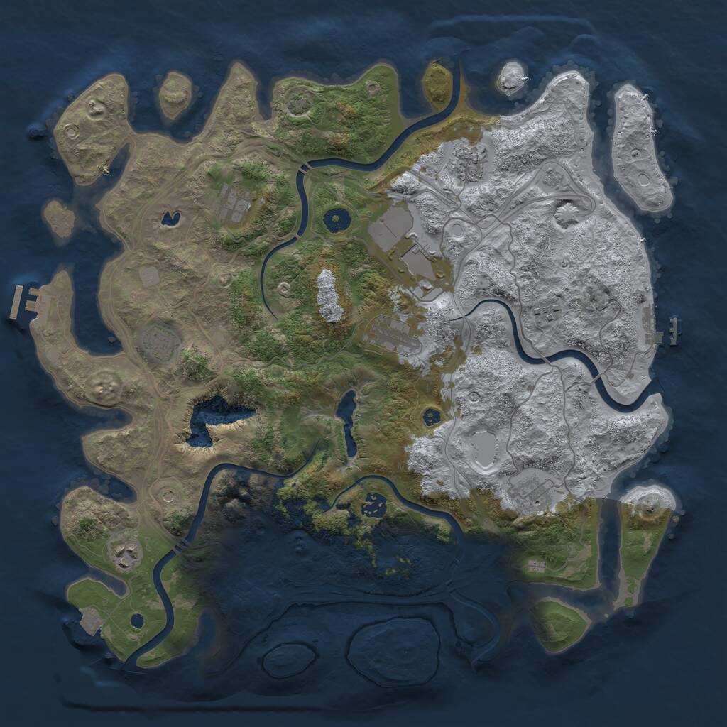 Rust Map: Procedural Map, Size: 4250, Seed: 513372753, 15 Monuments