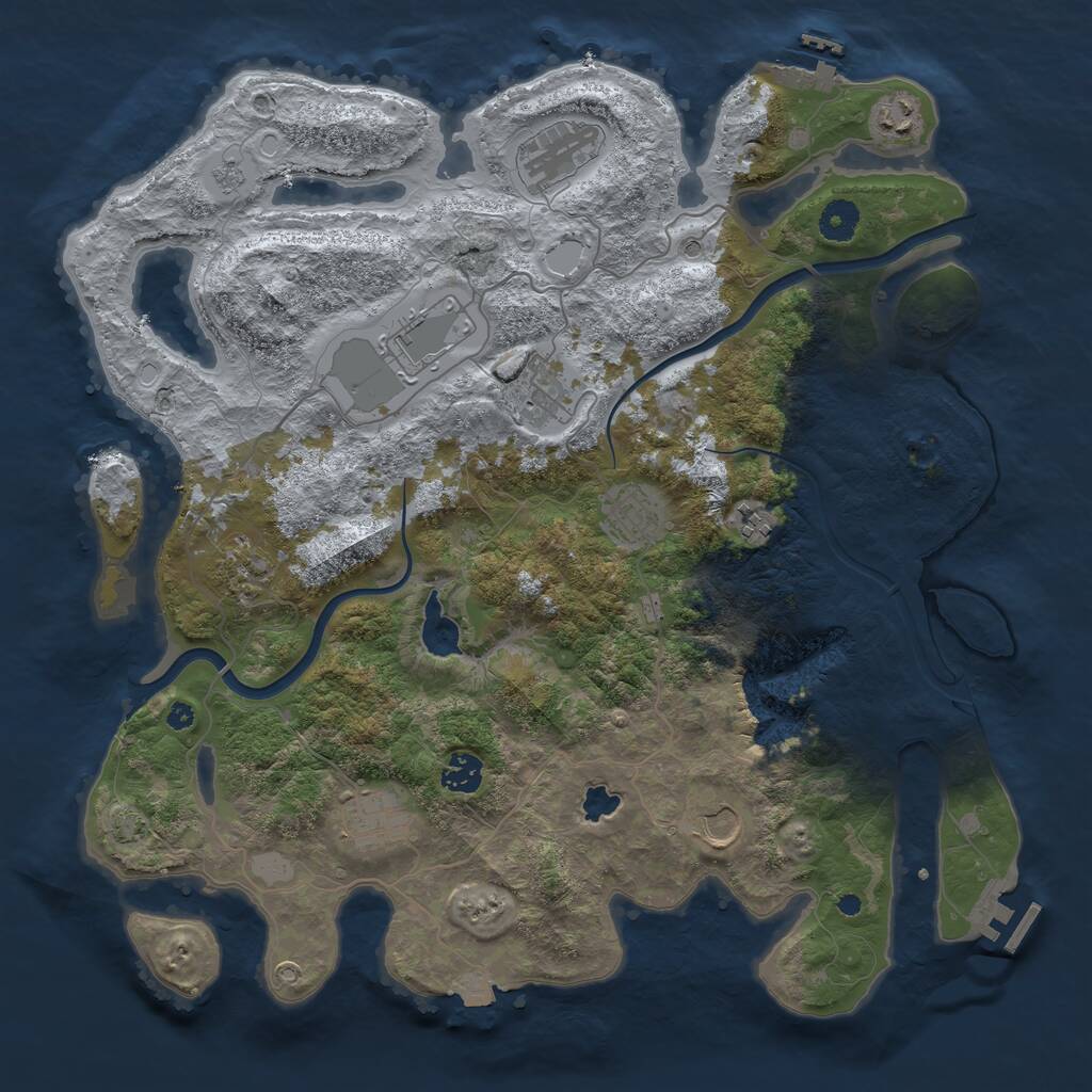 Rust Map: Procedural Map, Size: 4000, Seed: 1497896297, 16 Monuments