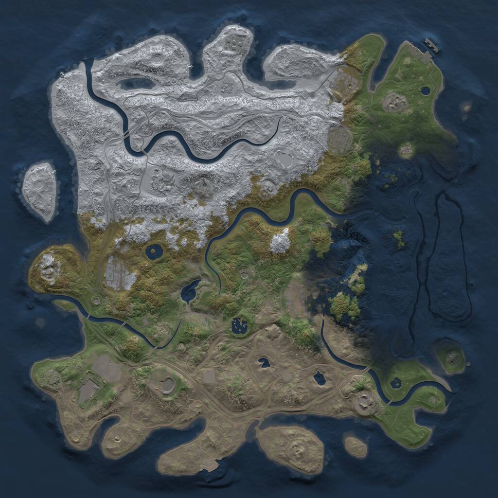 Rust Map: Procedural Map, Size: 4500, Seed: 467733936, 16 Monuments