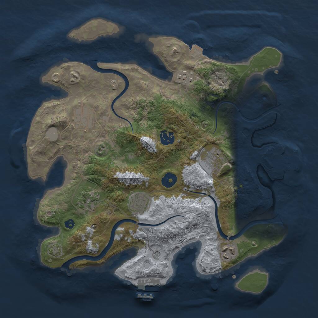 Rust Map: Procedural Map, Size: 3200, Seed: 1651234899, 12 Monuments