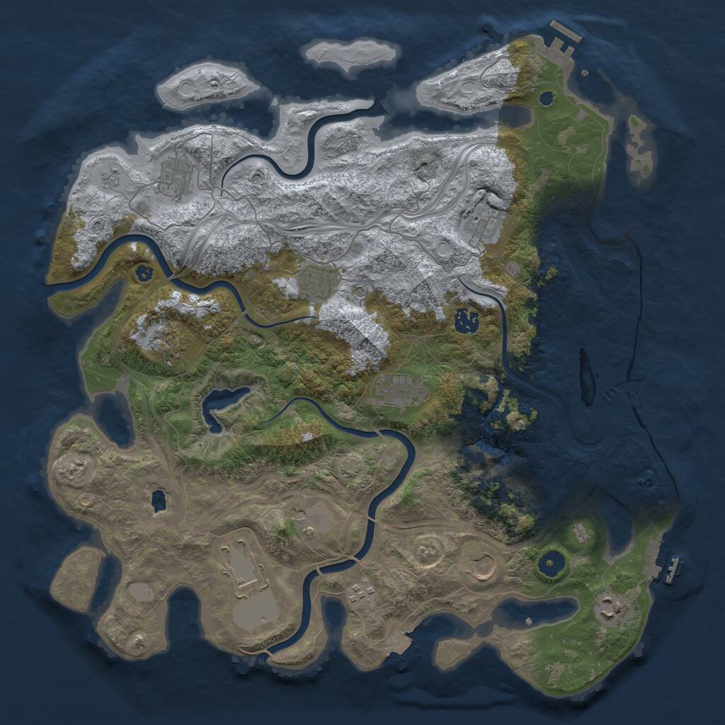 Rust Map: Procedural Map, Size: 4250, Seed: 305091315, 17 Monuments