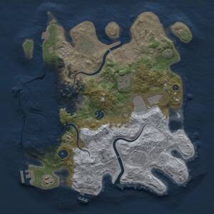 Thumbnail Rust Map: Procedural Map, Size: 3500, Seed: 1247950459, 15 Monuments