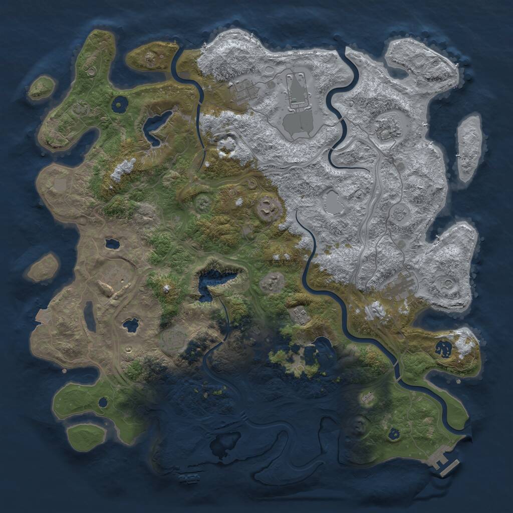 Rust Map: Procedural Map, Size: 4500, Seed: 669760803, 16 Monuments