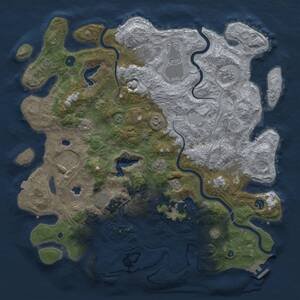 Thumbnail Rust Map: Procedural Map, Size: 4500, Seed: 669760803, 16 Monuments