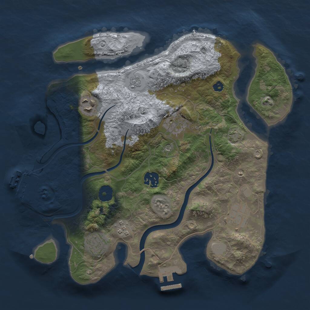 Rust Map: Procedural Map, Size: 3000, Seed: 2125212028, 12 Monuments