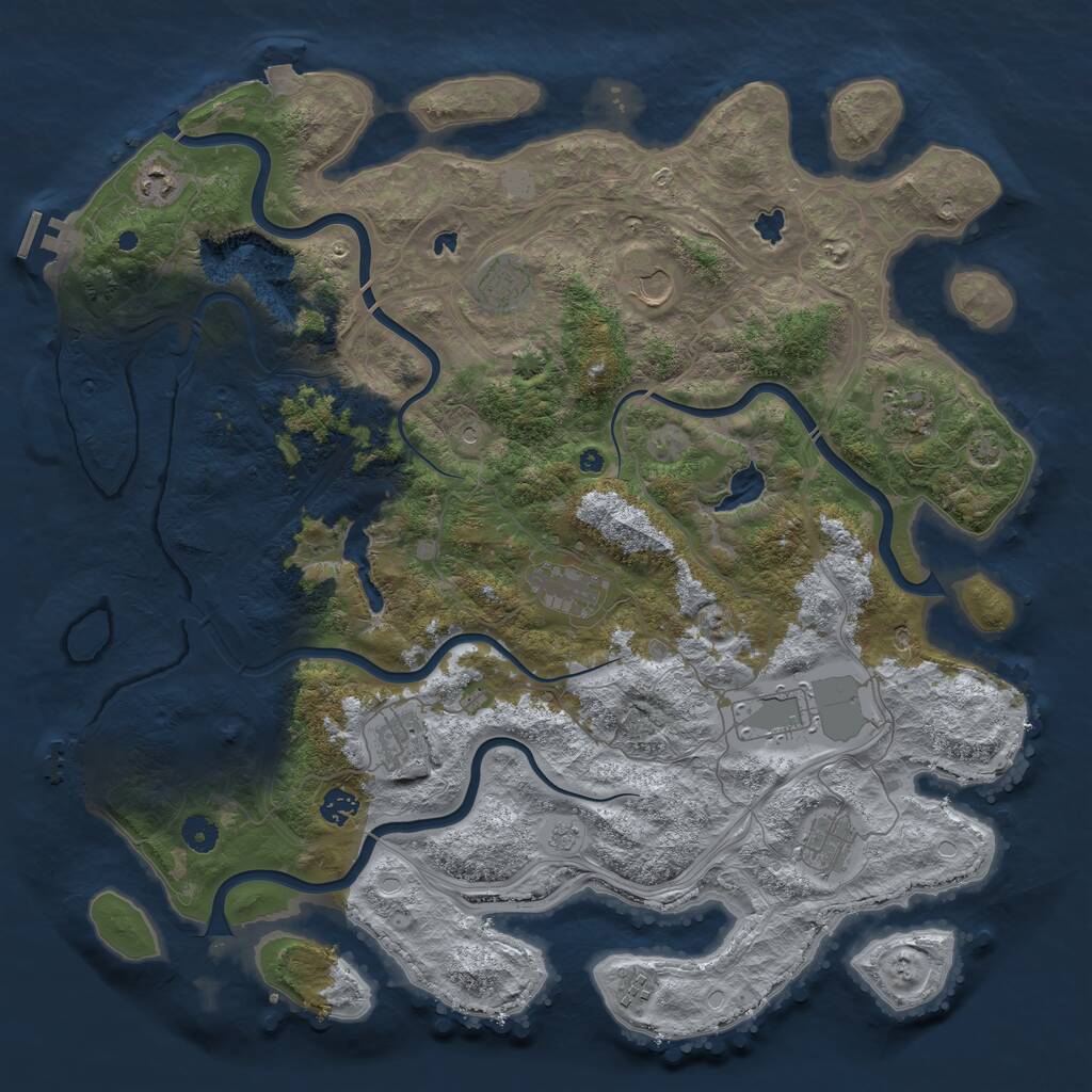Rust Map: Procedural Map, Size: 4500, Seed: 164733686, 16 Monuments