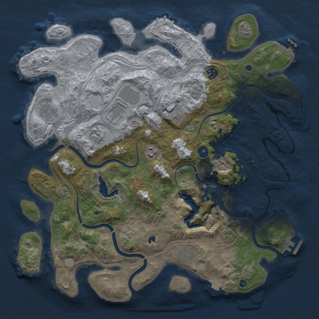 Rust Map: Procedural Map, Size: 4250, Seed: 182291, 14 Monuments