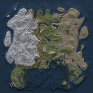 Thumbnail Rust Map: Procedural Map, Size: 4500, Seed: 957702346, 16 Monuments