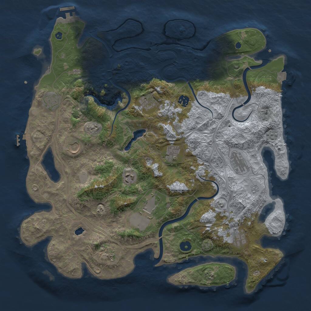 Rust Map: Procedural Map, Size: 4250, Seed: 184983162, 17 Monuments