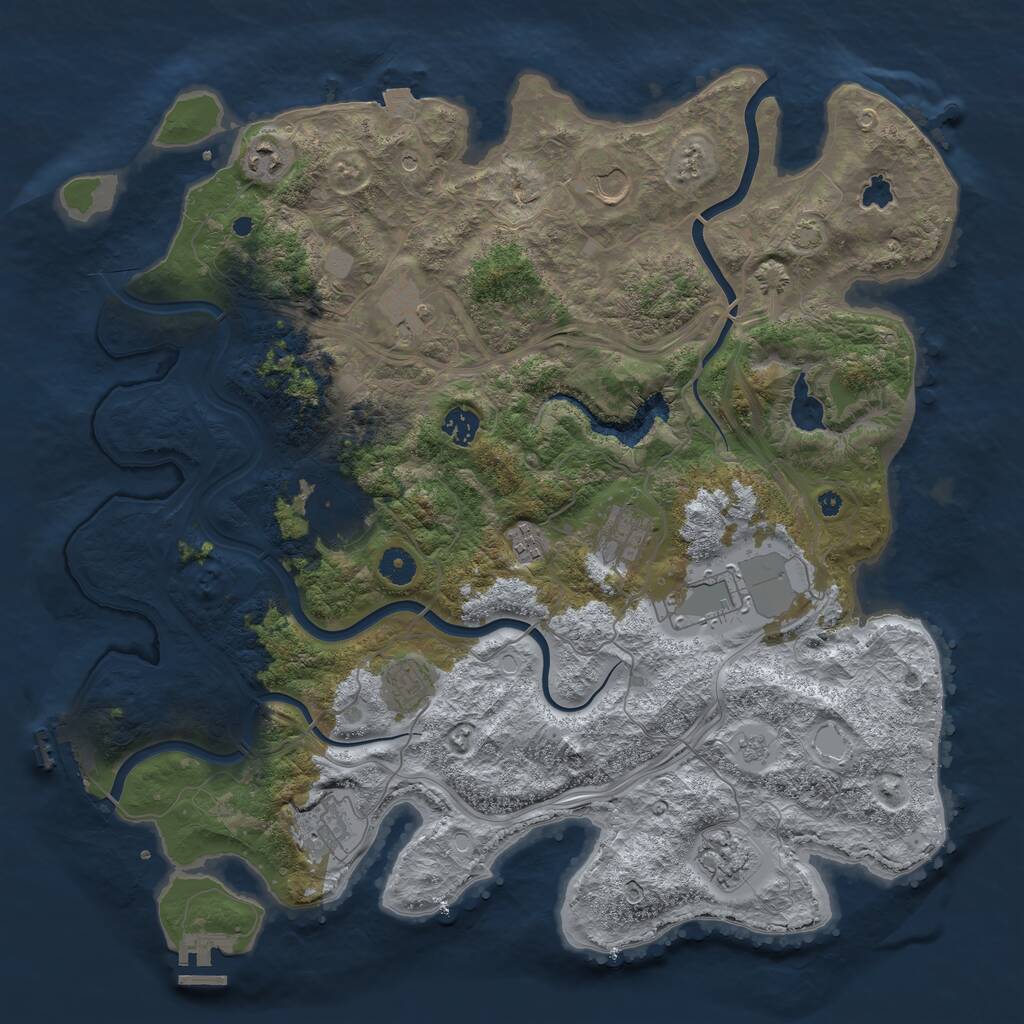 Rust Map: Procedural Map, Size: 4250, Seed: 1497356704, 17 Monuments