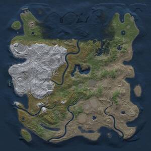 Thumbnail Rust Map: Procedural Map, Size: 4700, Seed: 73629236, 15 Monuments