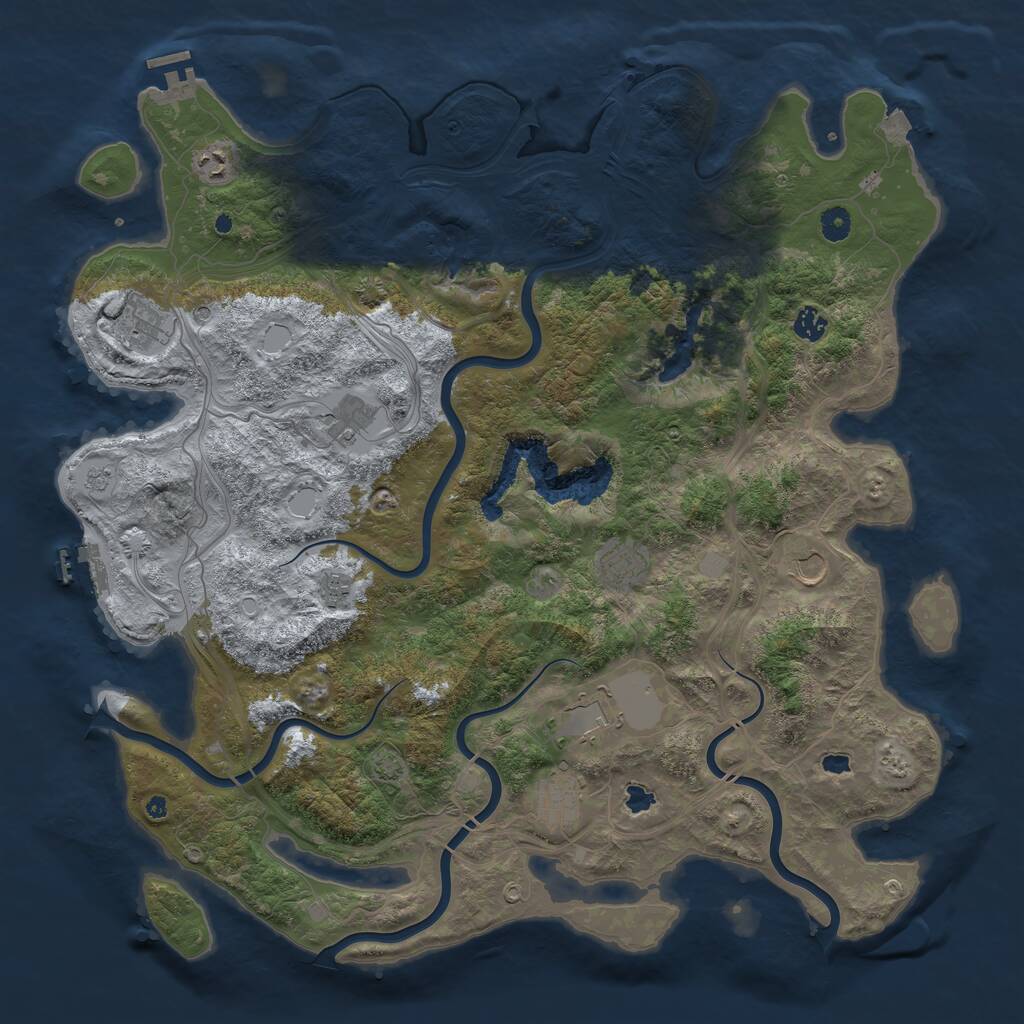 Rust Map: Procedural Map, Size: 4700, Seed: 73629236, 15 Monuments
