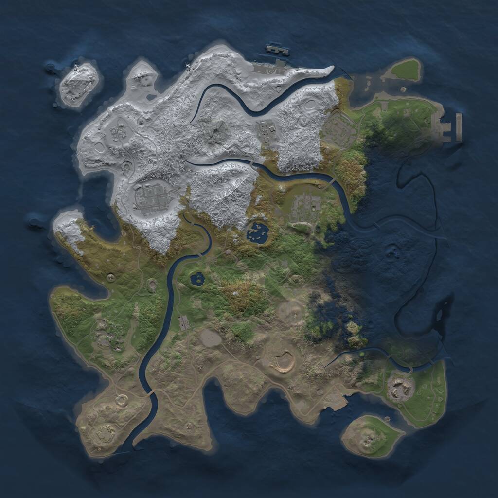 Rust Map: Procedural Map, Size: 3500, Seed: 1662435238, 13 Monuments