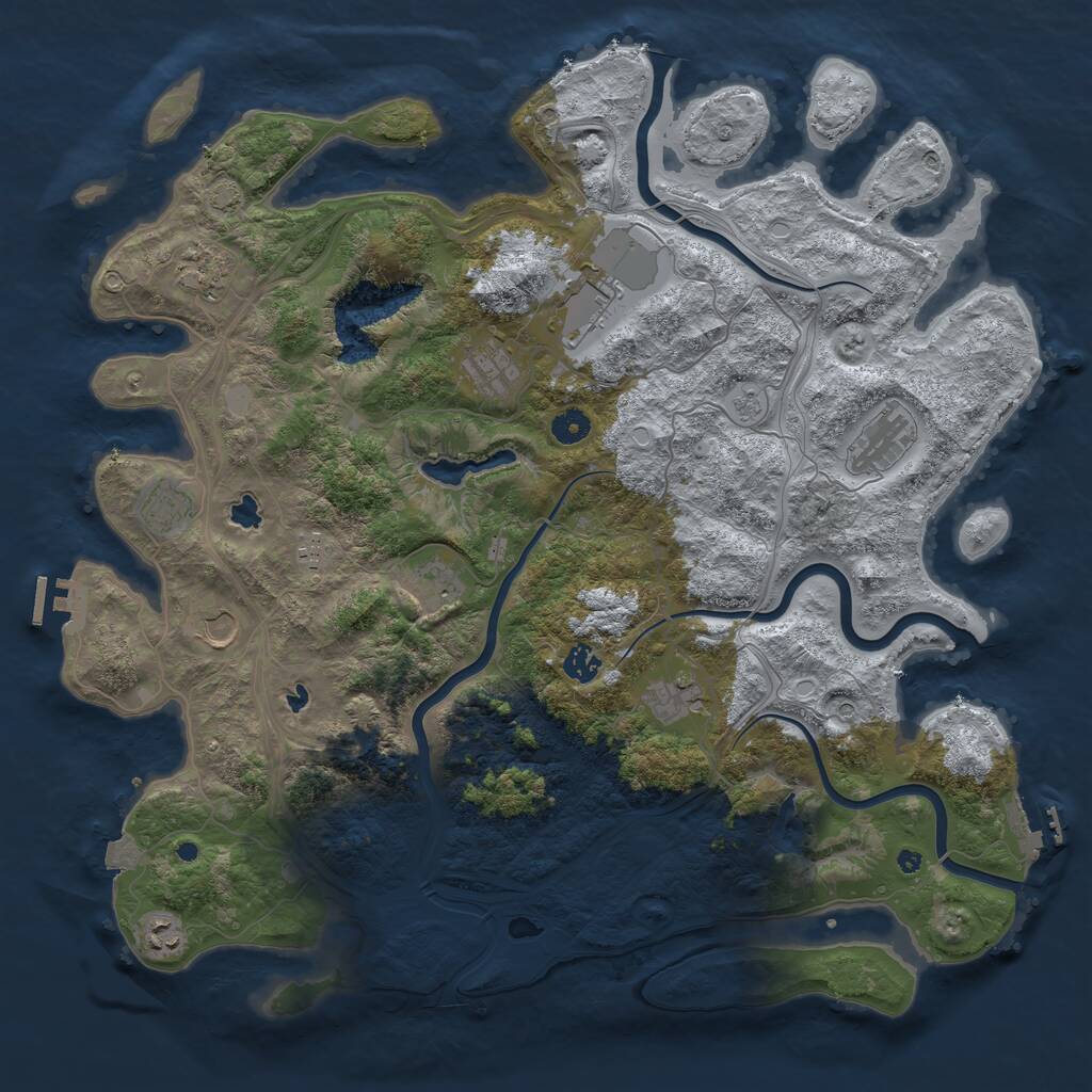 Rust Map: Procedural Map, Size: 4500, Seed: 207974235, 17 Monuments