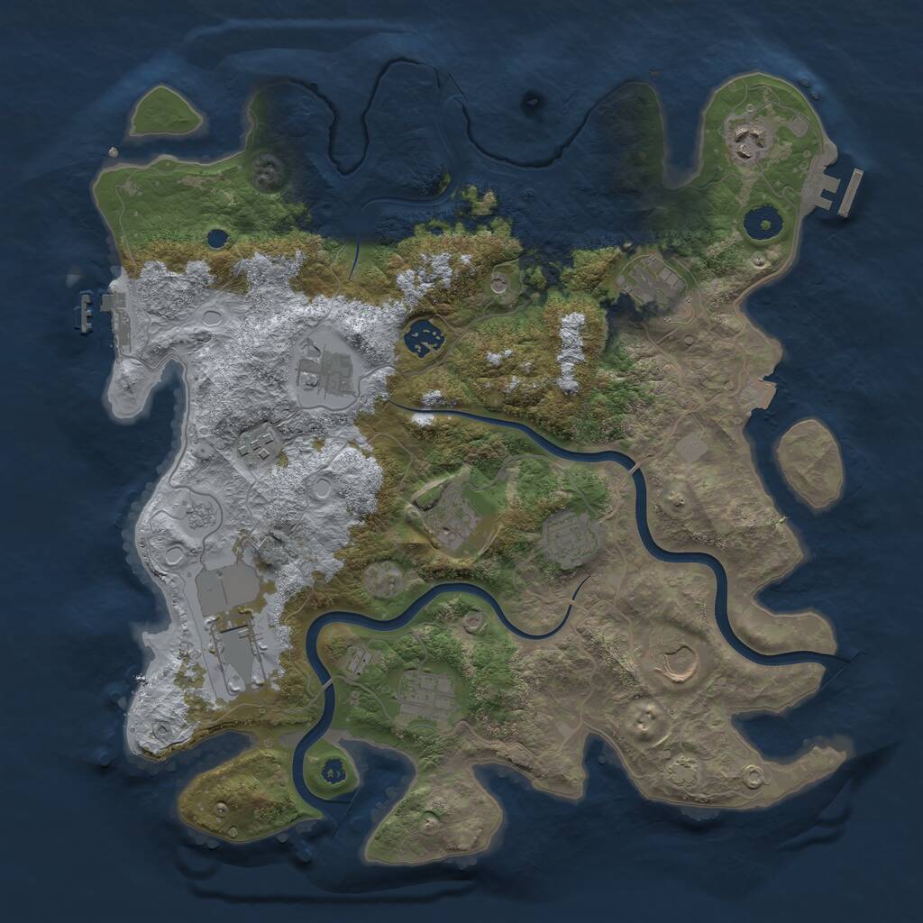 Rust Map: Procedural Map, Size: 3800, Seed: 248496355, 16 Monuments