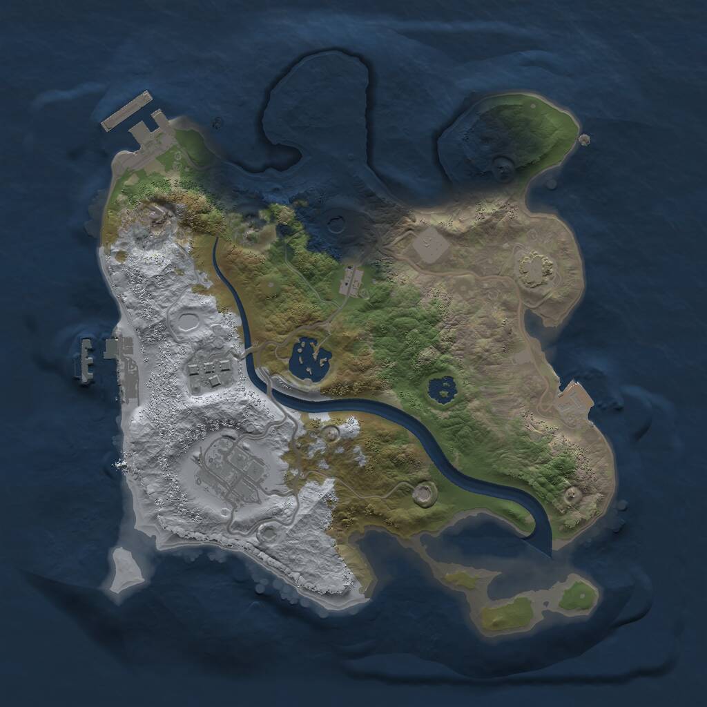 Rust Map: Procedural Map, Size: 2500, Seed: 1537780797, 8 Monuments