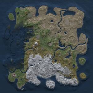 Thumbnail Rust Map: Procedural Map, Size: 4500, Seed: 2076003990, 16 Monuments