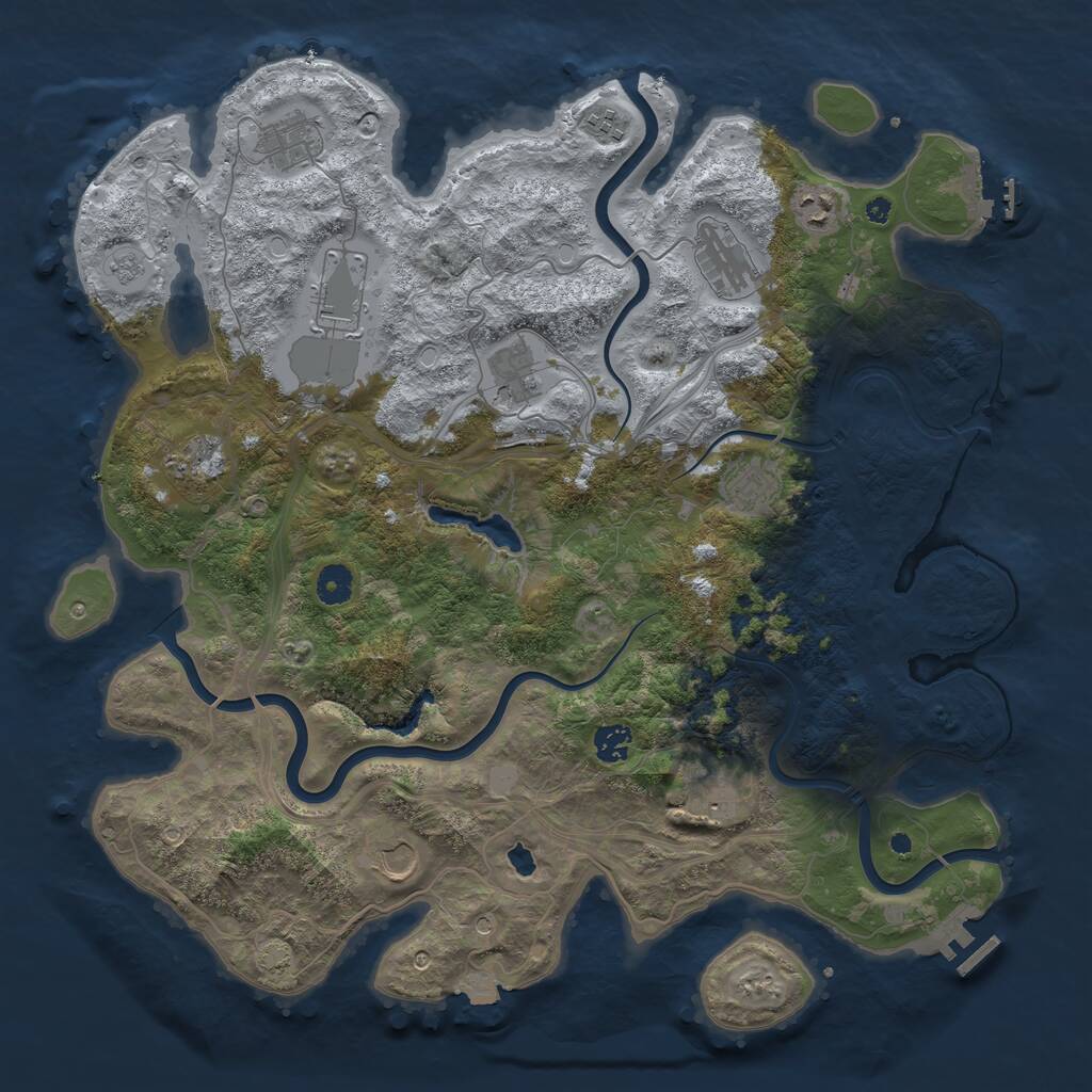 Rust Map: Procedural Map, Size: 4250, Seed: 147258099, 17 Monuments