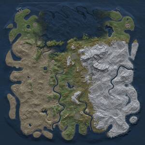 Thumbnail Rust Map: Procedural Map, Size: 6000, Seed: 912226659, 17 Monuments